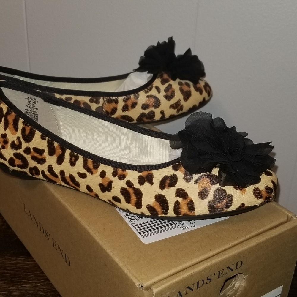 Girls Leopard Ballet Flats